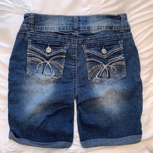 Wallflower vintage jorts, embroidered denim shorts